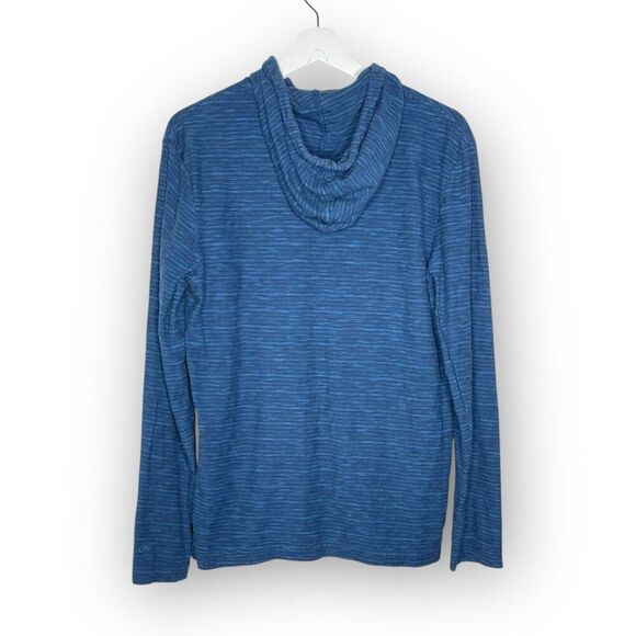 Quiksilver Kentin Hoody Hooded Shirt Heather Blue Modern Fit Men’s Size Medium - Picture 2 of 11